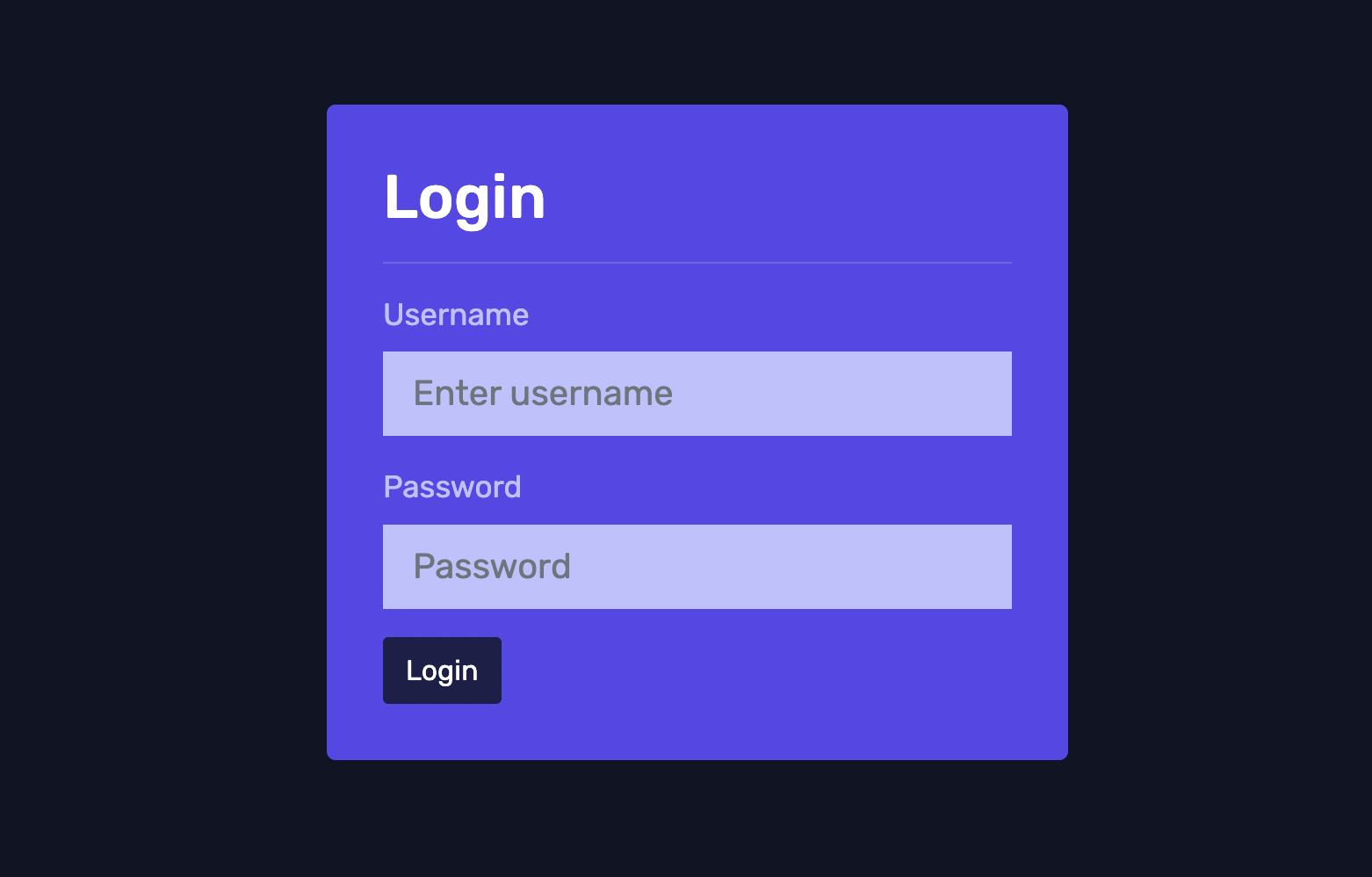 login dashboard